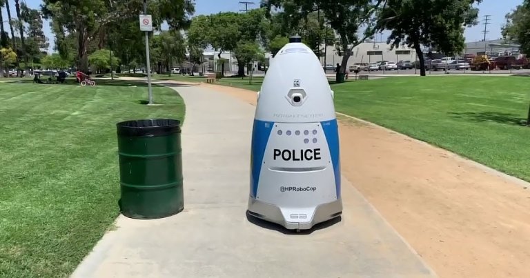 A woman tried to call for help via a Knightscope security robot covered in "police" markings, just to be told to step aside.