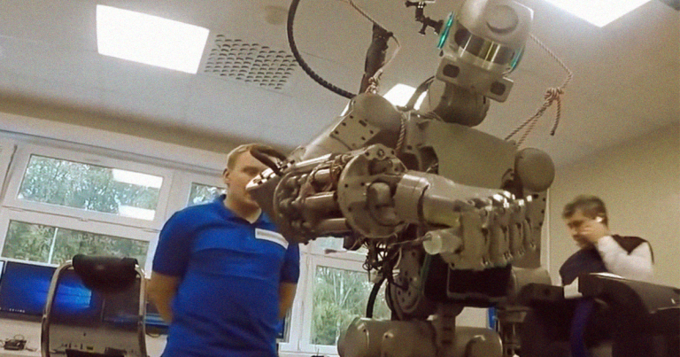 Russia is working on a lunar rover with a wheeled base supporting the body of its humanoid robot Fedor, which has already visited the ISS.