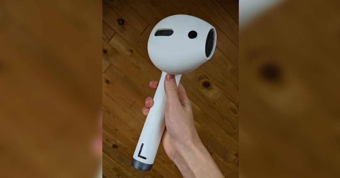 We couldn't help but admire this big, fully functional, hammer-sized Bluetooth AirPod built by handy Redditor Master_Aar17. Seriously, just look at it.