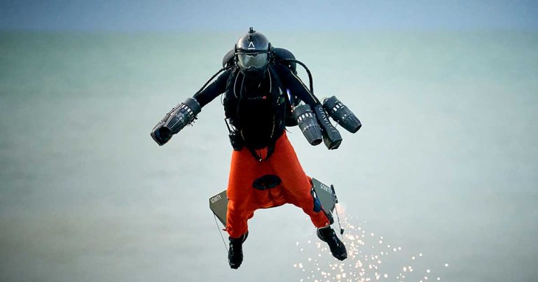 Richard Browning, British inventor and daredevil, has broken his own speed record flying in his "Iron Man" style jet suit.