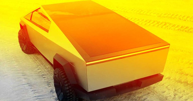 Musk's mind is already racing far ahead, imagining a bright, renewable energy-fuelled future featuring a cybertruck cladded in solar panels.