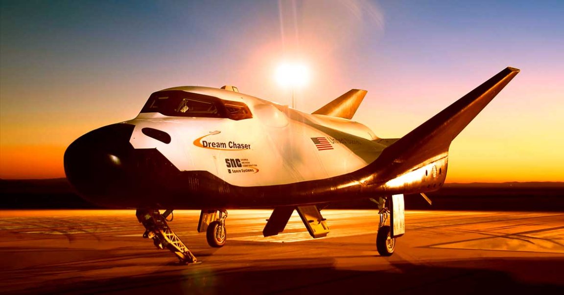 A private orbital systems company is developing the "Dream Chaser," a sleek reusable spacecraft, which NASA will test to shuttle cargo to the Space Station.