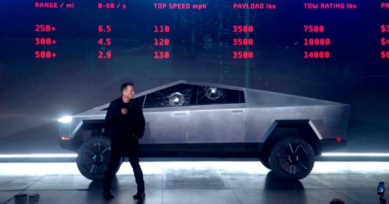 A demonstration of Tesla's new Cybertruck on stage seemingly backfired after the company's head of design smashed a window with a metal ball.