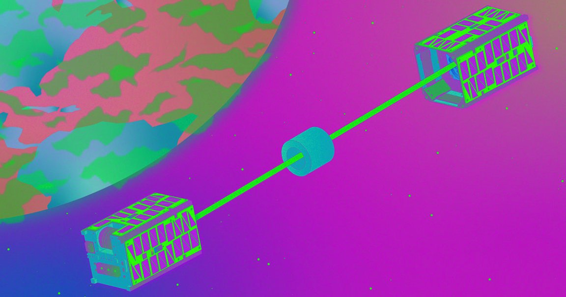 By connecting satellites with ultra-thin tethers, engineers could safely steer them back to Earth with a space propulsion system, no fuel required.