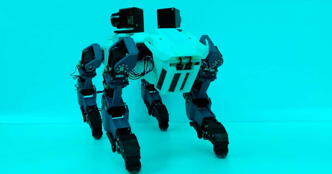 Japanese researchers have unveiled a quadruped robot that uses a combination of sensors and AI to climb straight up a ladder.