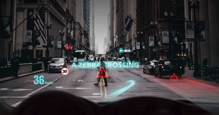 Chinese company Futurus's new heads-up display screen for cars takes advantage of the entire windshield and not just a small part of it.