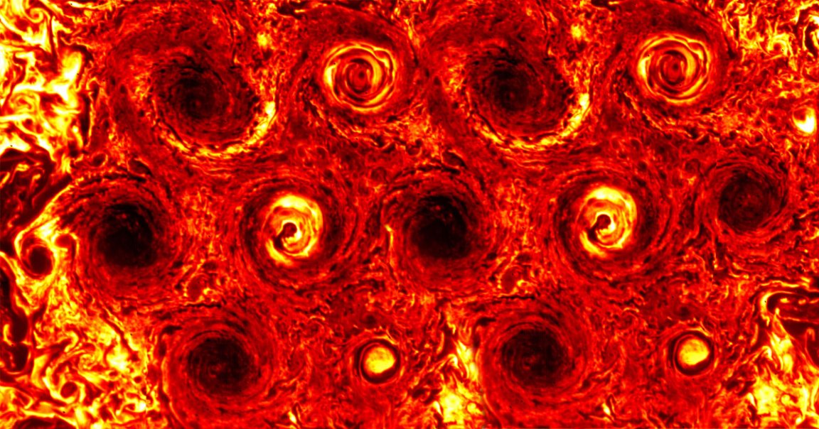 NASA recently spotted yet another gigantic storm on Jupiter's south pole, bringing the total count up to seven swirling vortices.