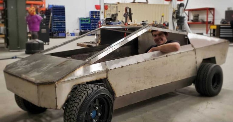 Watch YouTubers Build a Functional Half-Scale Cybertruck, Because Why Not?