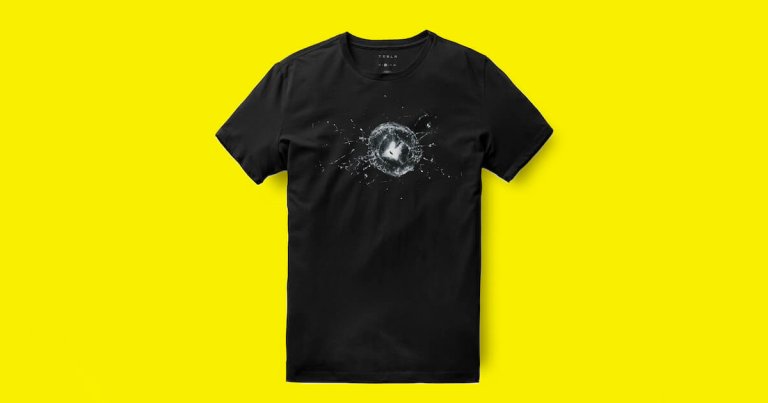 Tesla is selling a new T-shirt featuring an image of the glass that was shattered during the company's Cybertruck unveiling in November.