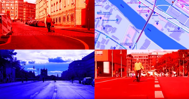 German artist Simon Weckert created his own personal traffic jam on Google Maps by loading 99 smartphones into a small cart and lugging them down a street.