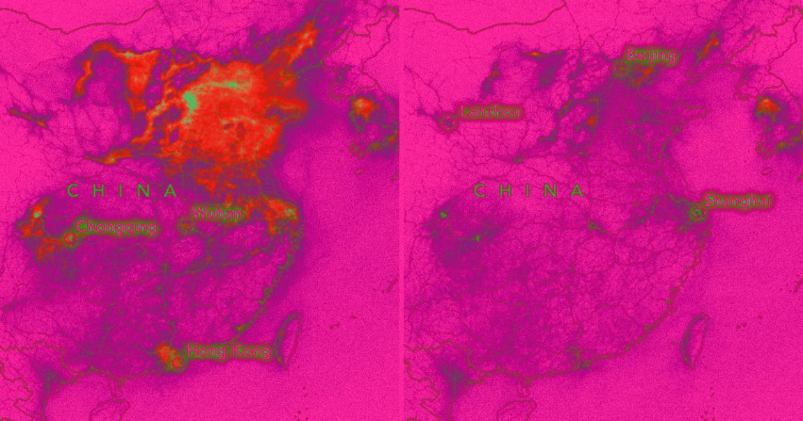Amazingly, the coronavirus outbreak also appears to be having an observable effect on the Earth's environment — and you can see it from space.
