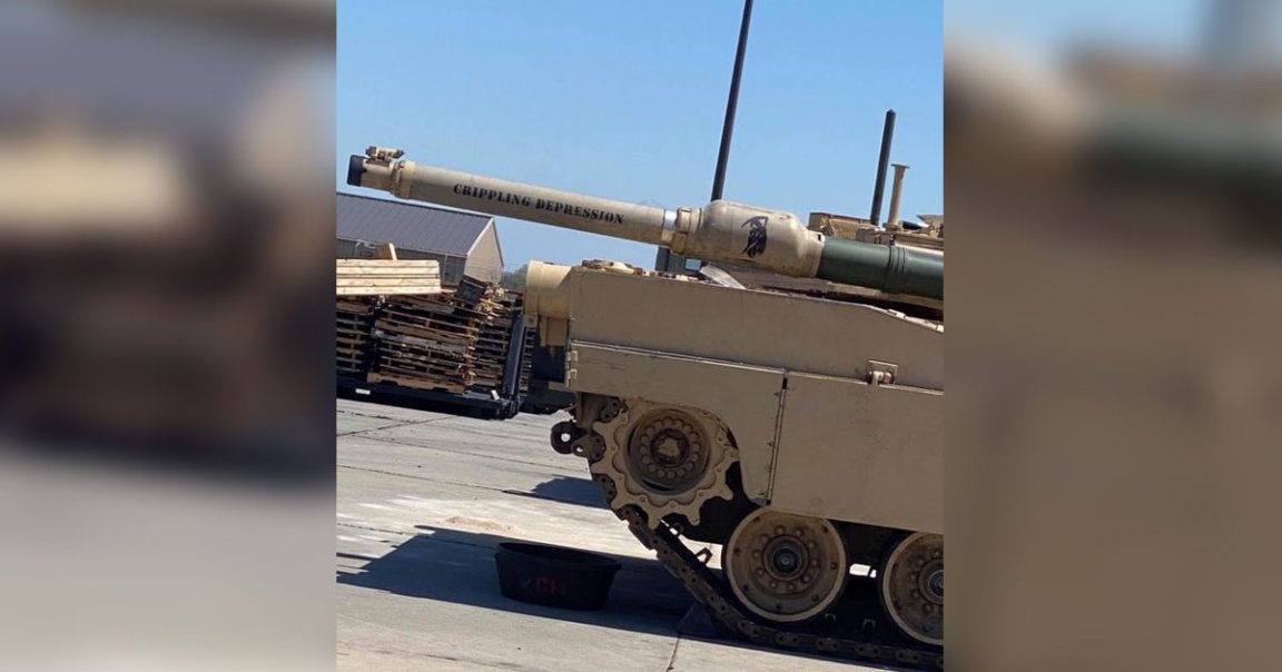 A U.S. Army tank crew named their tank "Crippling Depression," illustrating the creative freedom crews are granted when it comes to their vehicles.