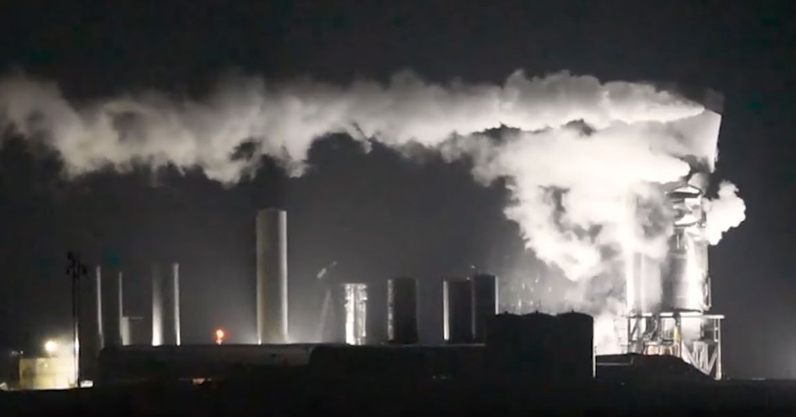 SpaceX's latest prototype dubbed "SN3" collapsed during a pressurized cryogenic fuel test Thursday night, as footage uploaded by NASASpaceFlight shows.