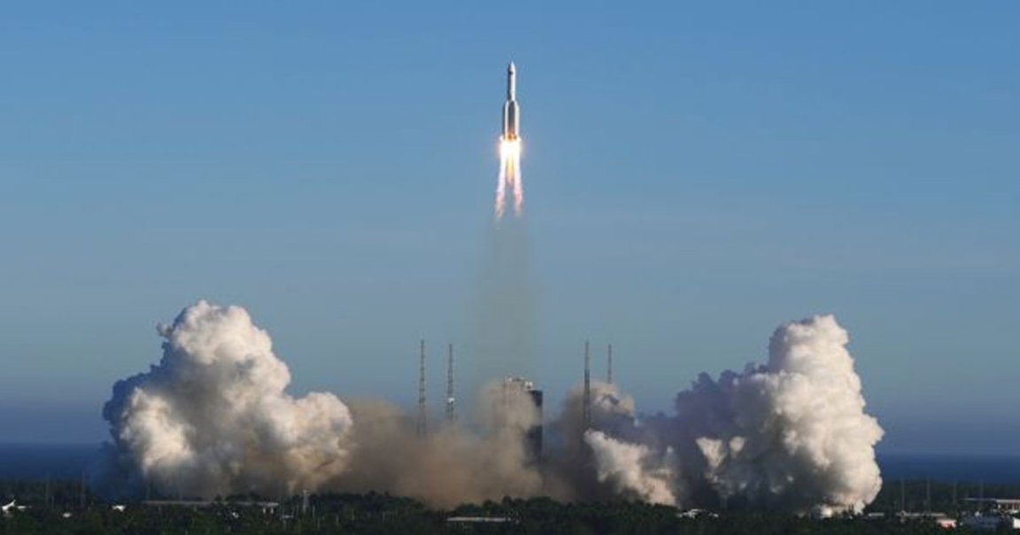 Parts of China's gigantic Long March 5B rocket have finally made their uncontrolled descent back to Earth on Monday, splashing into the Atlantic Ocean.