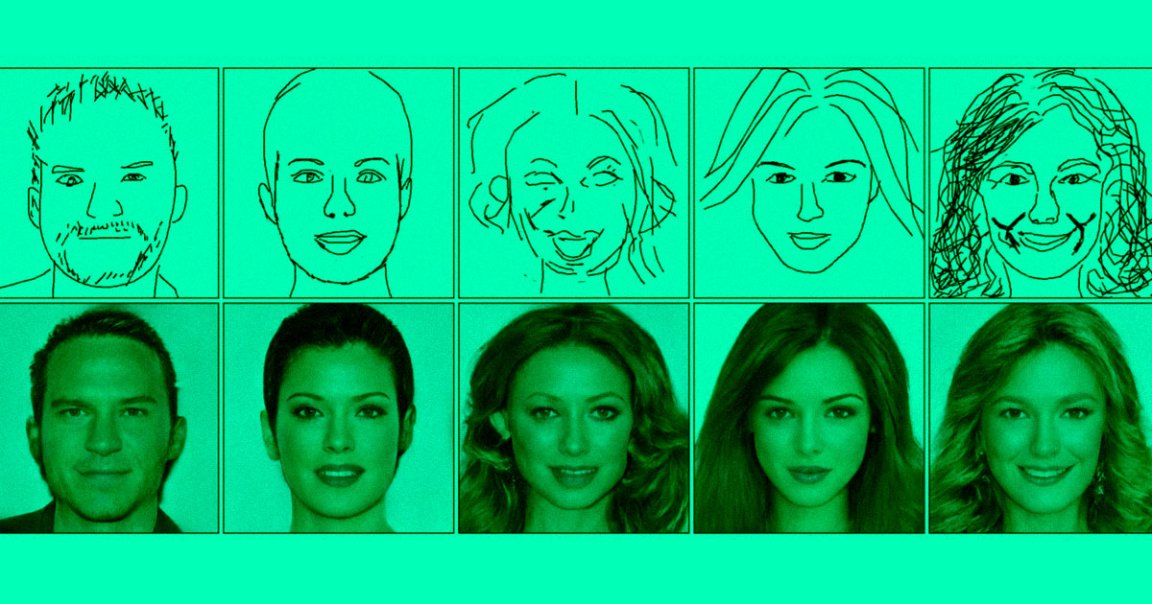 A new AI algorithm learned from 17,000 celebrity headshots, and now it can take a quick doodle and turn it into a brand new person.