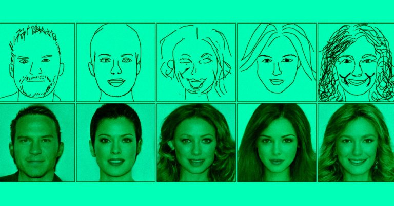 A new AI algorithm learned from 17,000 celebrity headshots, and now it can take a quick doodle and turn it into a brand new person.
