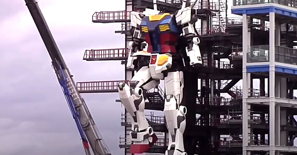 A recently uploaded video shows Japan's 60-foot Gundam robot taking its first tentative steps — despite still missing its head.