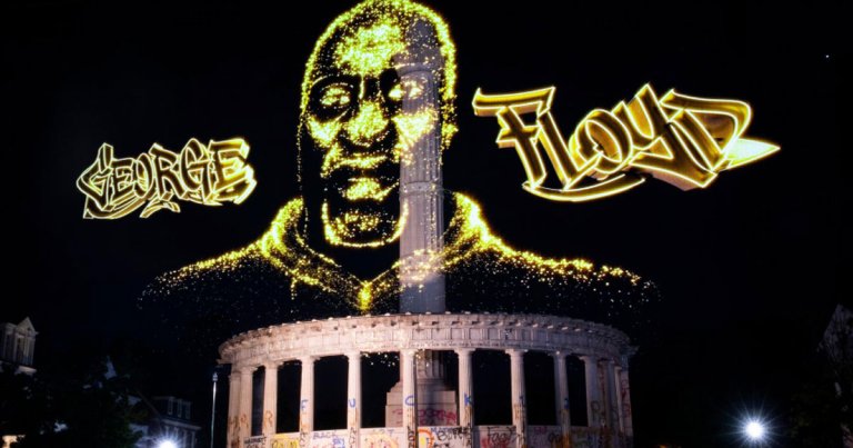 Activists Replace Confederate Statue With Amazing Hologram of George Floyd