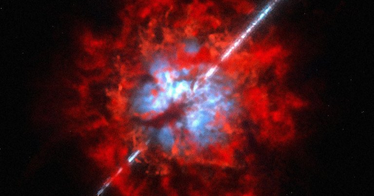 With a bit of luck and great timing, astronomers managed to capture a fleeting gamma ray burst from ten billion years ago when its afterglow reached Earth.