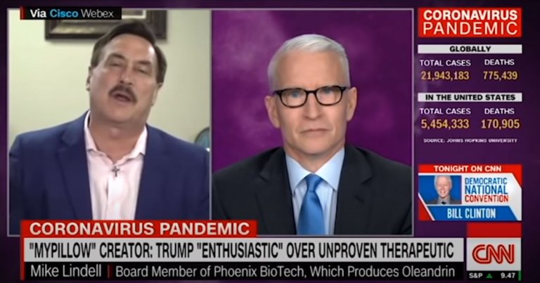 Anderson Cooper recently interviewed MyPillow creator and medical scam pusher Mike Lindell over a compound he's claiming without evidence can cure COVID-19.