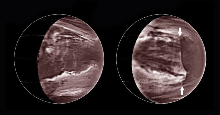 Astronomers have discovered that a gigantic wall of clouds is traveling around the surface of Venus every 4.9 days and has been doing so for decades.