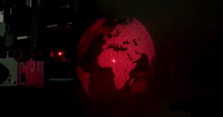 Engineers have built a true hologram, not unlike the ones seen in "Star Wars": a short loop of the Earth spinning on its axis.
