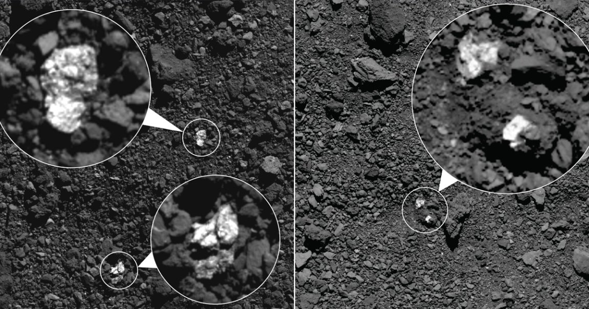 NASA's OSIRIS-REx spacecraft spotted some strangely light colored rocks on the surface of asteroid Bennu — likely from an entirely different asteroid.