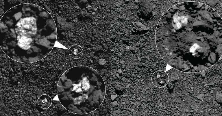 NASA's OSIRIS-REx spacecraft spotted some strangely light colored rocks on the surface of asteroid Bennu — likely from an entirely different asteroid.