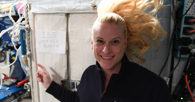 NASA astronaut Kate Rubins just submitted her vote for the 2020 presidential elections — from the International Space Station's "voting booth."