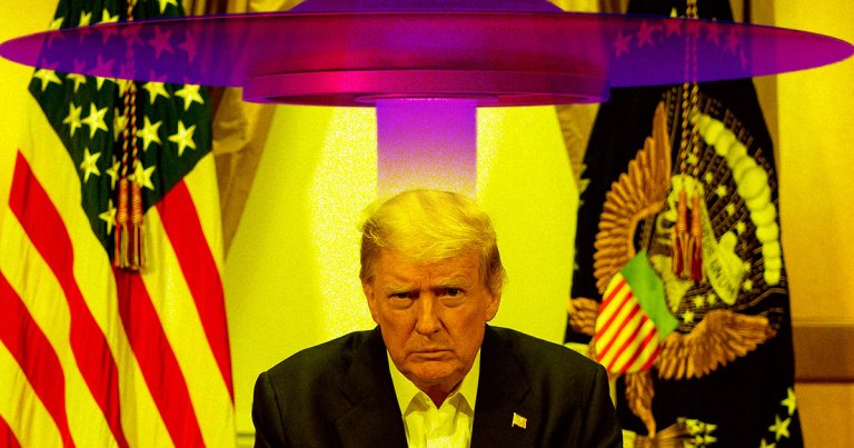 In a Fox News interview over the phone on Sunday, Trump was asked why the Department of Defense has set up a UFO task force. His answer was perplexing.