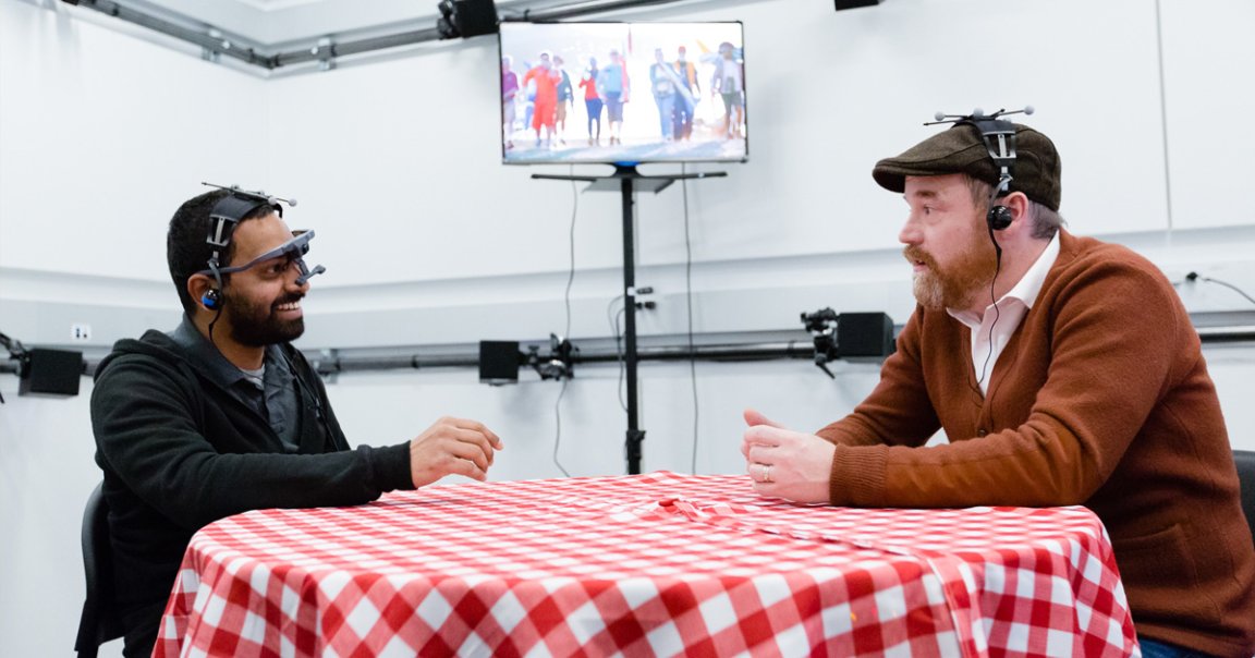 Scientists at Facebook are investigating if they can use augmented reality to allow people with hearing loss to hear another person in loud environments.