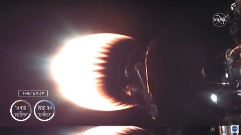 At 7:27 pm on Sunday, SpaceX launched a crew of four aboard a Crew Dragon module, carried into orbit by a Falcon 9 rocket.