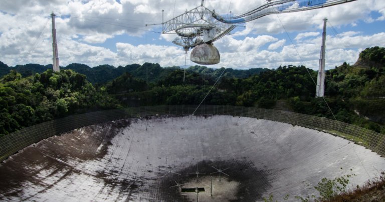 The iconic Arecibo Observatory collapsed on Tuesday, according to officials. The 900-ton platform suspended above the 1,000 foot dish antenna crashed.