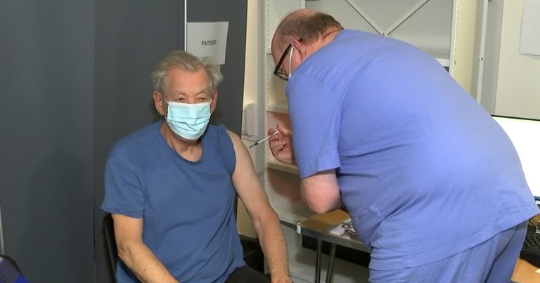 Ian McKellen says he feels "euphoric" after getting a COVID-19 vaccine, and he urges everyone who can to get vaccinated as well.