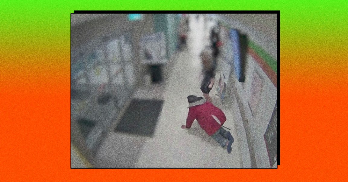 Disturbing footage shows a man in excruciating pain crawling out of a hospital after medical staff dismissed his pain as imaginary.