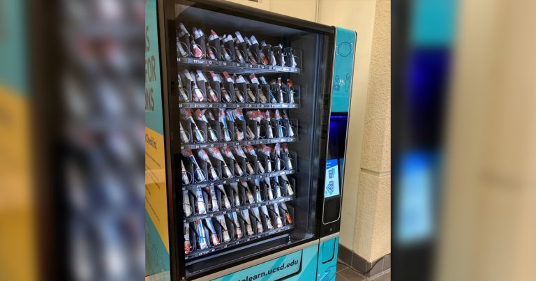 Students at the University of California in San Diego are now able to get a coronavirus test kit — from a vending machine.