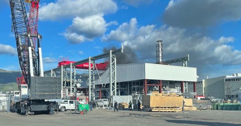 Tesla's massive stamping machine, perhaps one of the largest of its kind, caught on fire at the company's factory in Fremont, California.