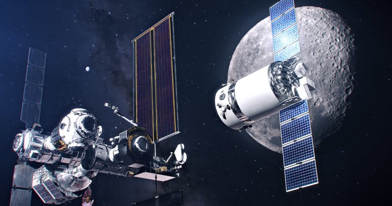 NASA has released a number of gorgeous digital renders of a SpaceX Dragon XL lunar resupply spacecraft rendezvousing with the lunar Gateway.