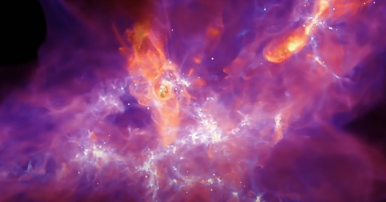 A team of researchers from Northwestern University have created a high-resolution 3D simulation of the moment a star is formed.