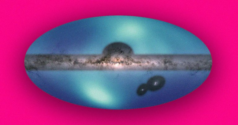 Scientists found a cluster of stars trailing behind our galaxy that they think could be trapped in a blob of dark matter.