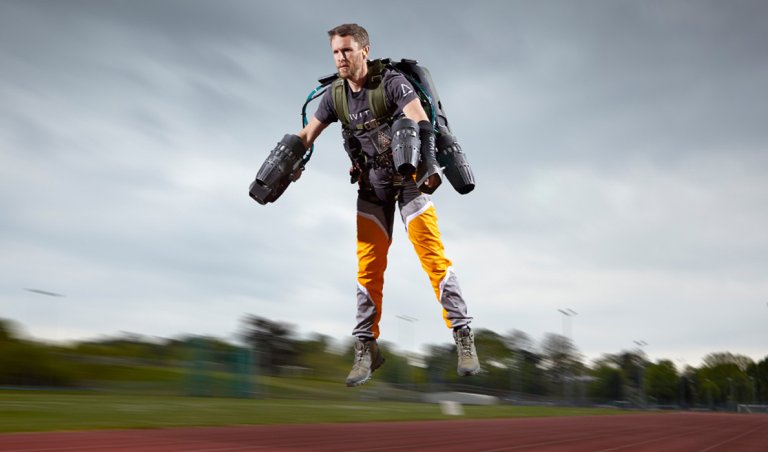 Jetpack pilot Richard Browning broke Usain Bolt's 100-meter record while wearing his famous "Iron Man"-like jetsuit, according to Guinness World Records.