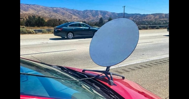 The California Highway Patrol ticketed a motorist for driving their car with a Starlink antenna mounted to the vehicle's hood.