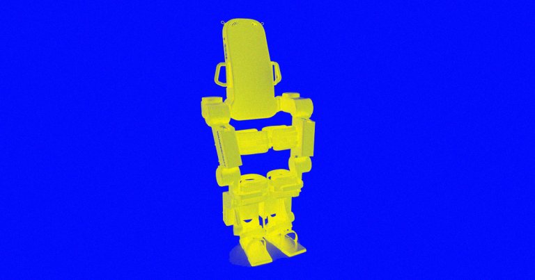 At the request of his son, a French engineer designed a robotic exoskeleton that could help his son get around without using his wheelchair.