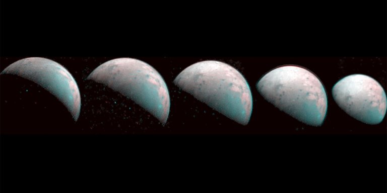 Juno has created a gorgeous infrared map of Jupiter's moon Ganymede during a flyby last month, including the first-ever glimpse of its north polar region.