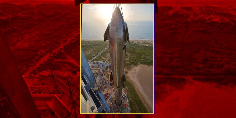 SpaceX has finally stacked a Starship spacecraft prototype on top of a Super Heavy booster for the very first time, a 475-foot tower of rockets.