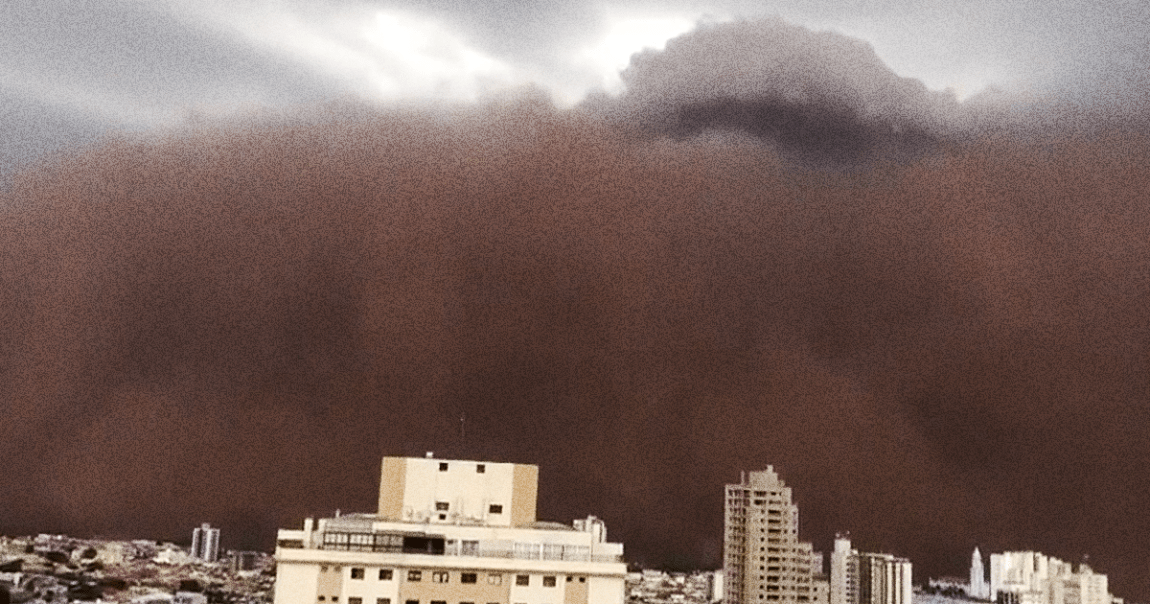 A massive dust storm struck Brazil on Sunday, with massive plumes of dirt appearing to engulf entire cities that were enduring a long-term drought.