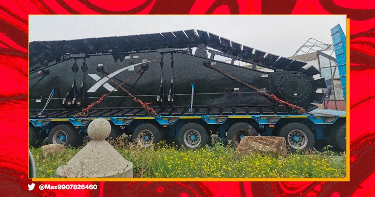 Tesla seems to have bought itself a new Liebherr crawler crane for use in Texas, according to a picture of the machinery being shipped in Europe.