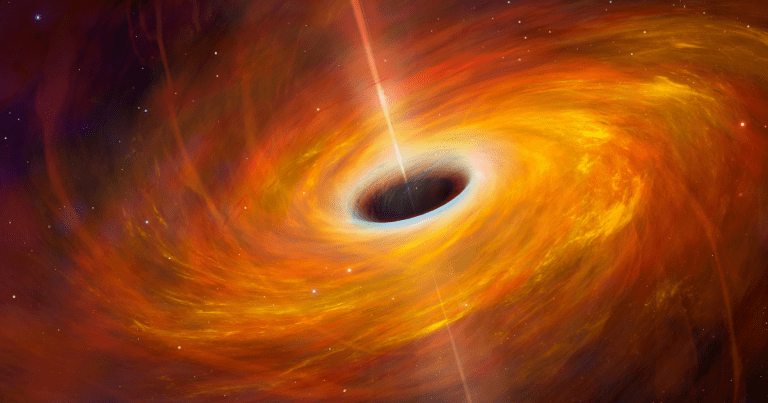 The Hubble Space Telescope found a star formation in a dwarf starburst galaxy. The black hole in the center may have actually created the star formation.