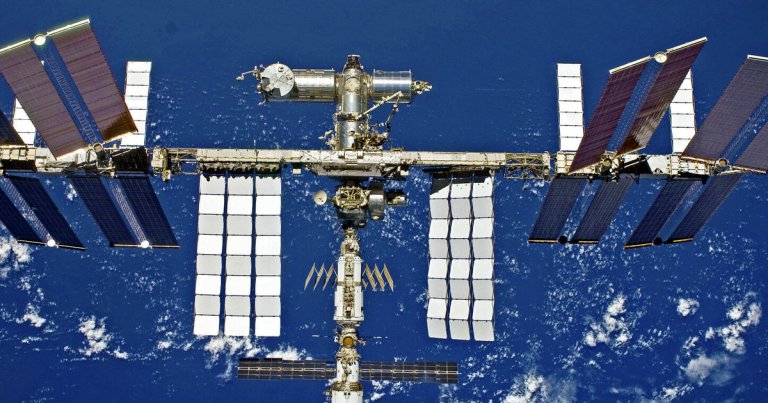 NASA astronaut Thomas Marshburn posted an incredible photo of the ISS taken through a window from the new Russian module on Sunday.