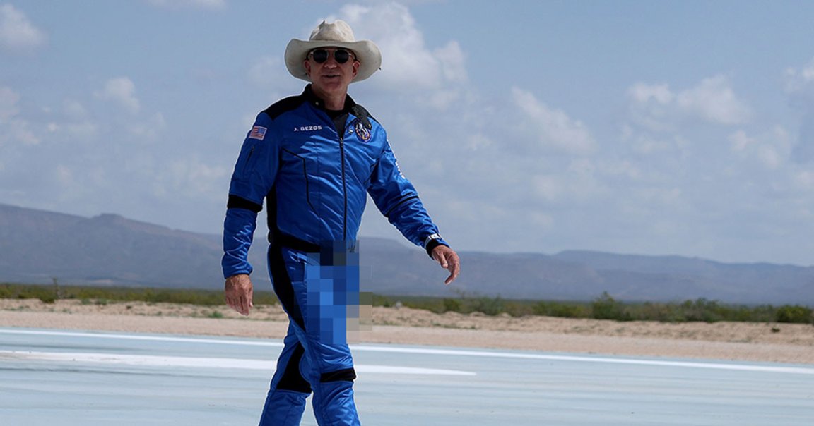 Jeff Bezos, founder of Amazon and private space exploration company Blue Origin, didn't like the way his crotch looked in the Blue Origin spacesuit.